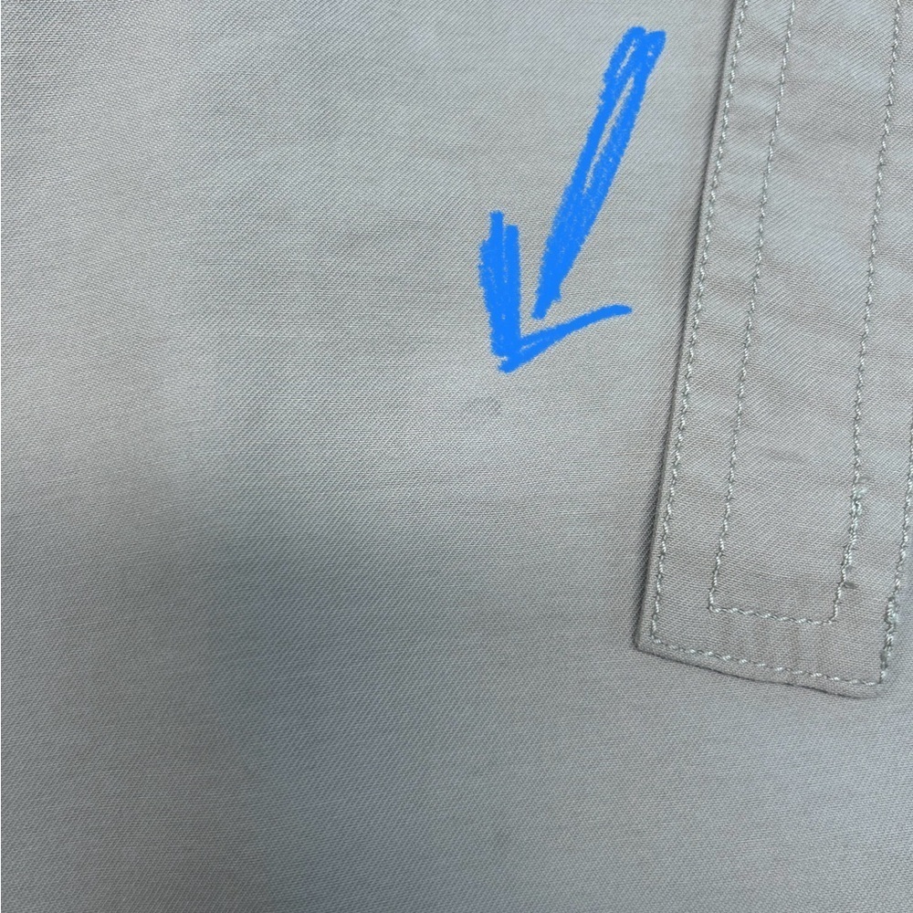 Ann Taylor Tan Khaki Cotton Sateen Pencil Skirt Button Detail & Belt Size 12 - Picture 9 of 13
